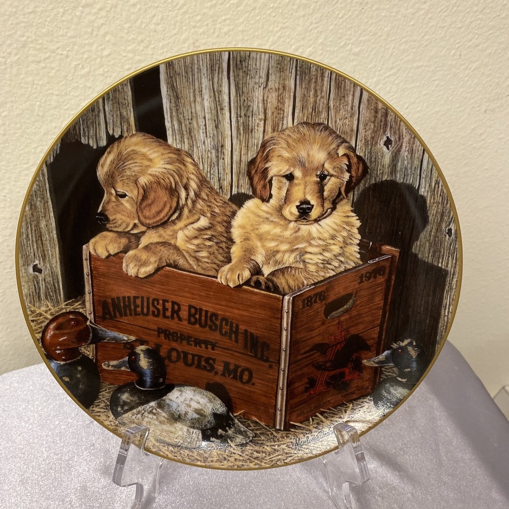 Limited Edition Collector Plate"Buddies"Man's Best Friends First Issue Budweiser